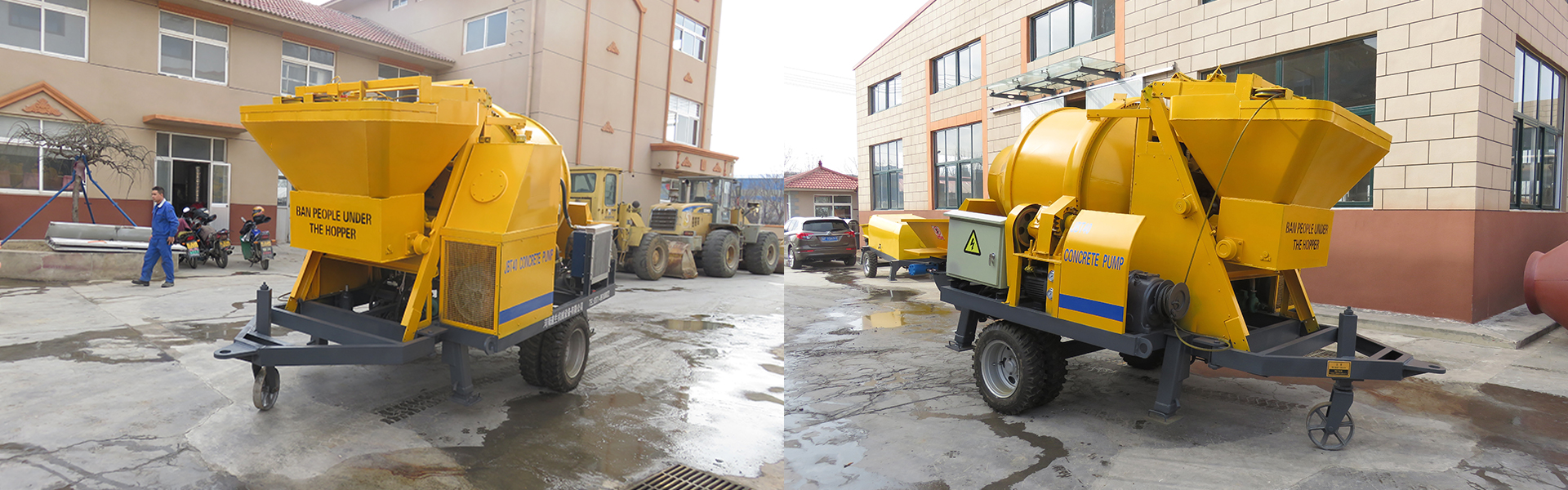 Diesel engine driven concrete mixing pump-Henan Hengyuan