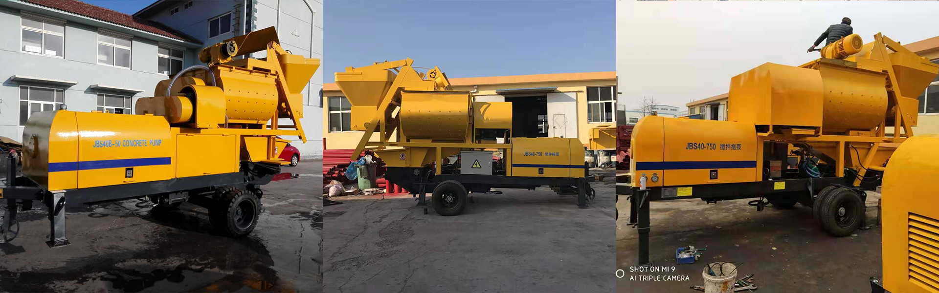 Concrete pump with twin shaft mixer-Henan Hengyuan