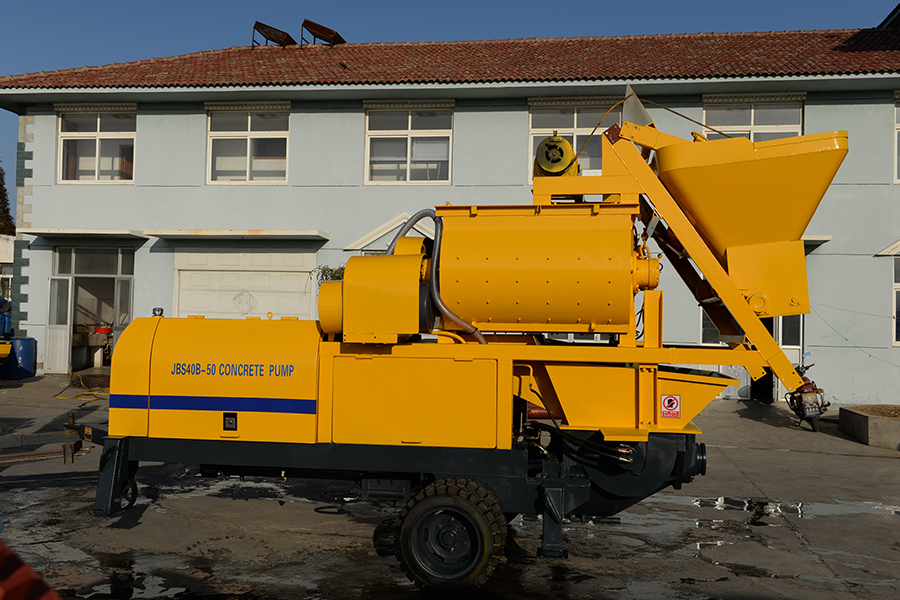 Concrete pump with twin shaft mixer for sale - Henan Hengyuan