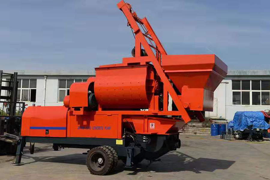 Concrete pump with twin shaft mixer delivery-Henan Hengyuan