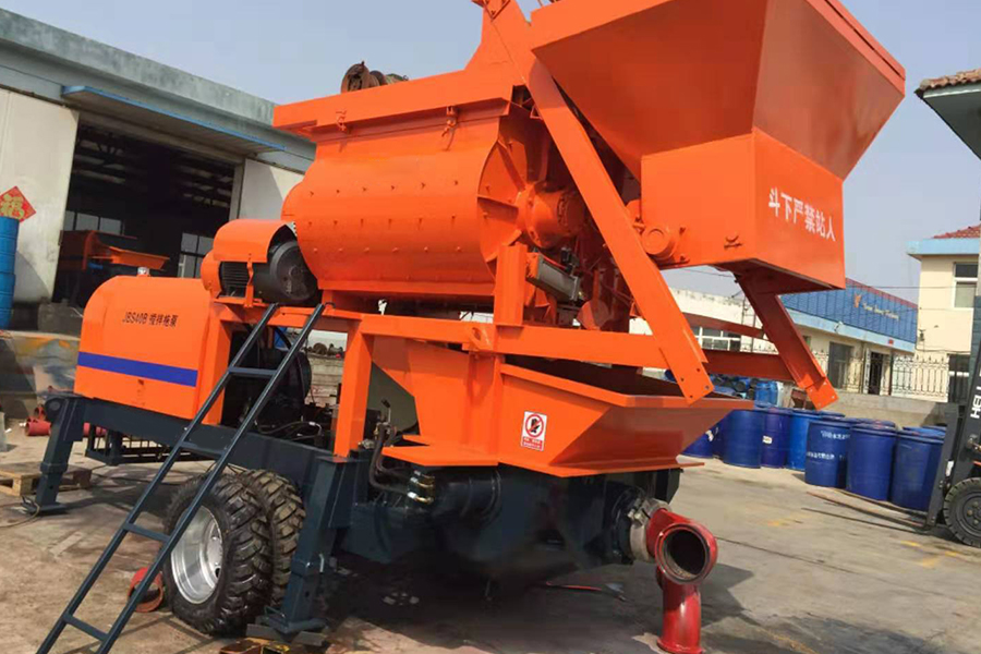 Concrete pump with twin shaft mixer delivery-Henan Hengyuan