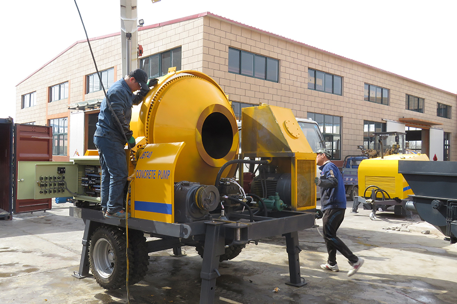 Motor driven concrete mixing pump delivery-Henan Hengyuan