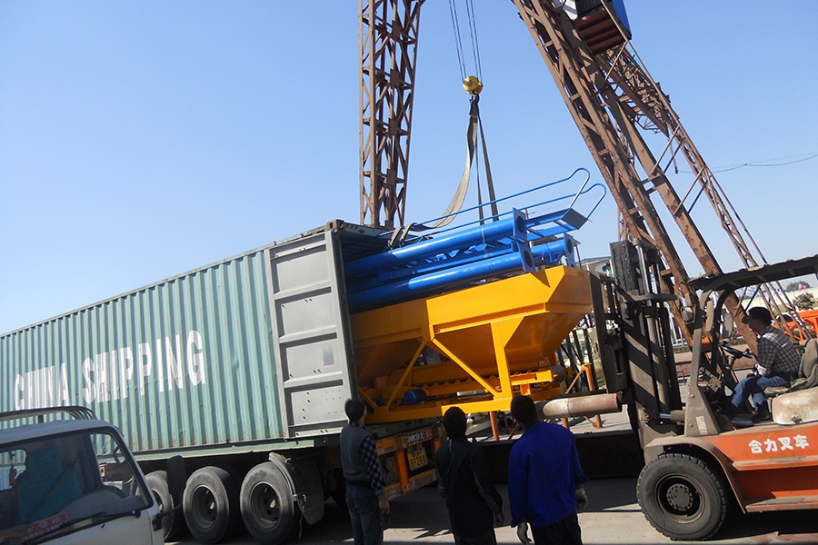 Dry mix concrete batching plant equipment delivery site-Henan Hengyuan