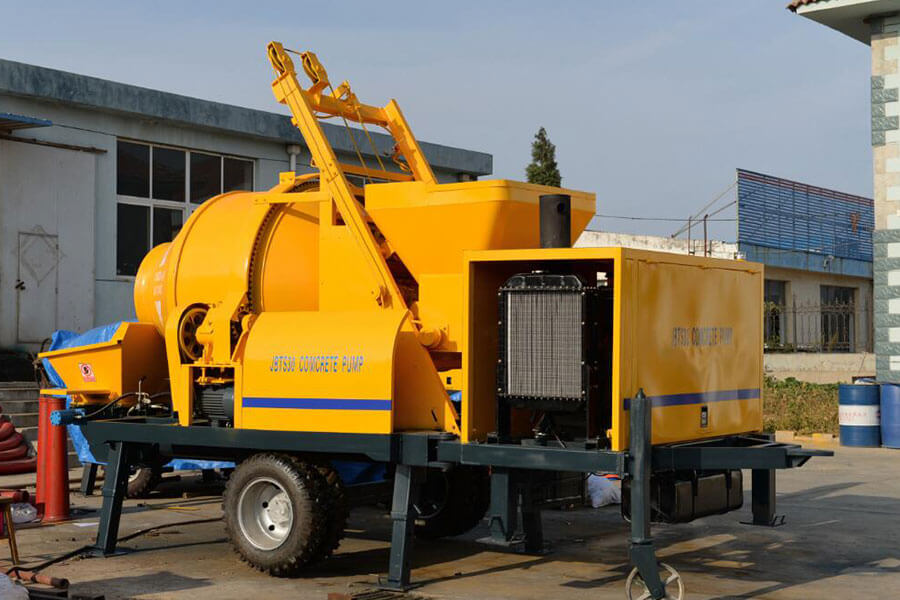 Diesel engine powered concrete mixing pump professional manufacturer, various capacity concrete mixing pumps for sale-Henan Hengyuan