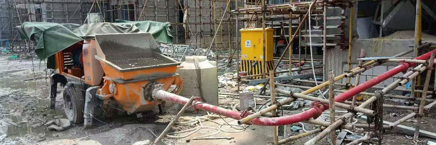 Concrete pump work site, concrete pumps of different capacities for sale - Henan Hengyuan