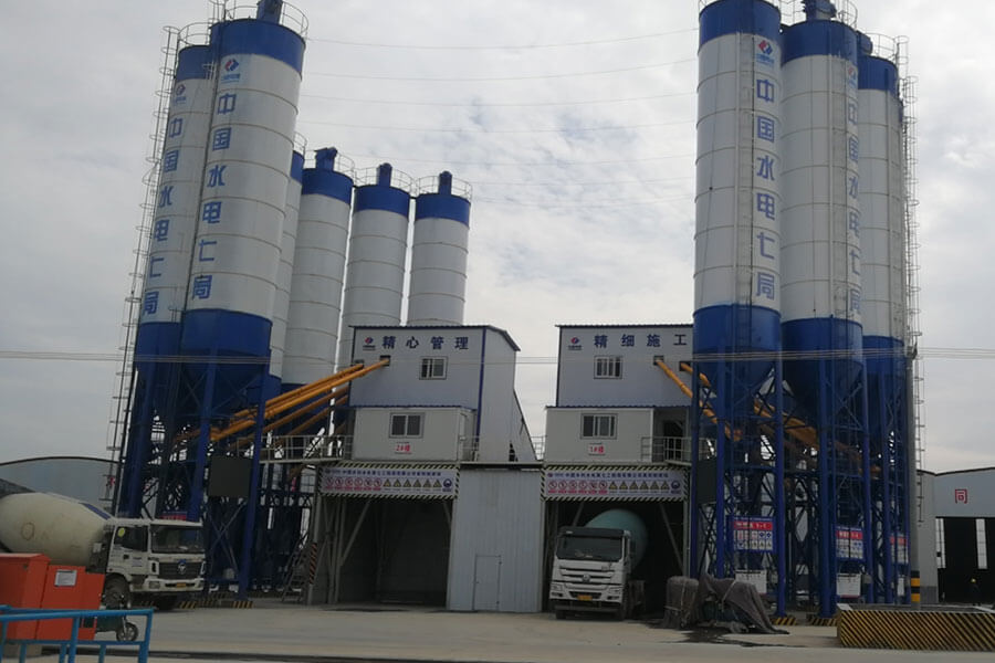 Concrete batching plant work site, concrete batching plant case - Henan Hengyuan