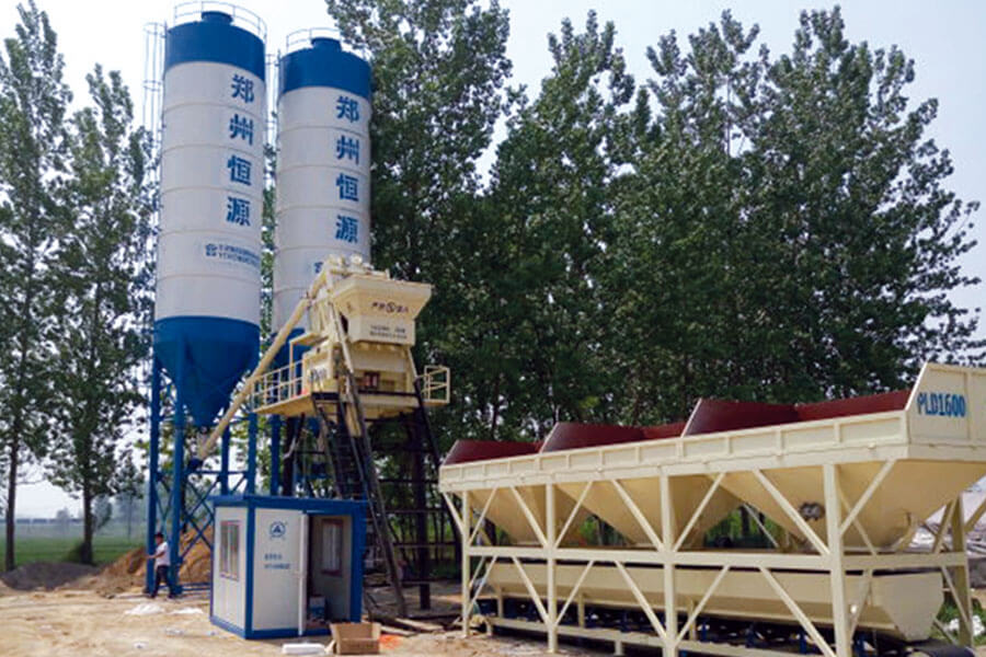 Concrete batching plant work site, concrete batching plant case - Henan Hengyuan