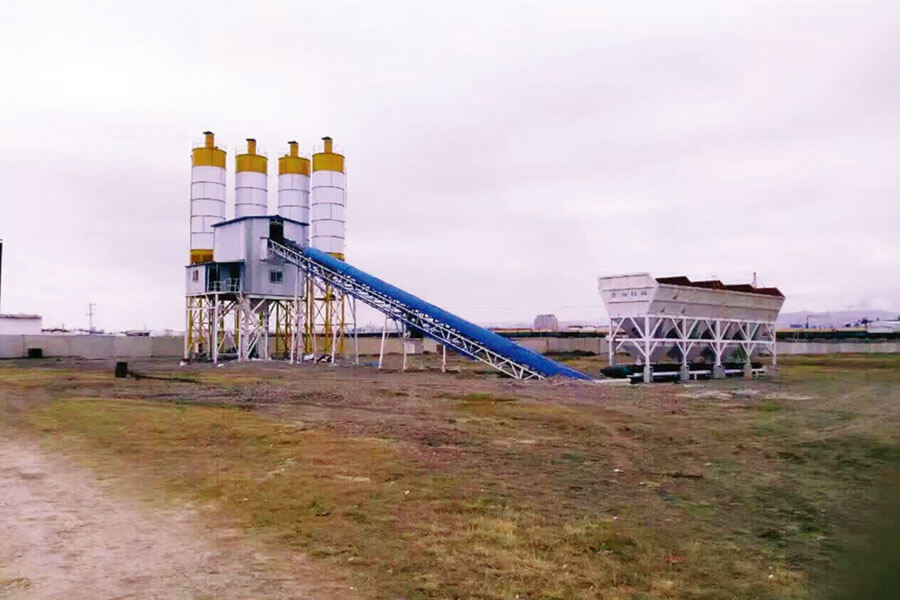 Concrete batching plant work site, concrete batching plant case - Henan Hengyuan