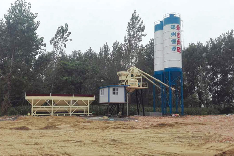 Concrete batching plant work site, concrete batching plant case - Henan Hengyuan