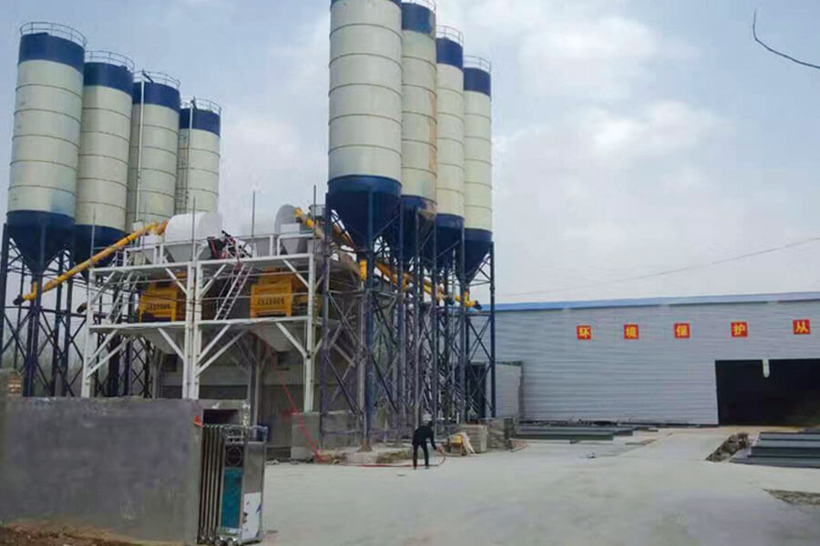 Concrete batching plant work site, concrete batching plant case - Henan Hengyuan