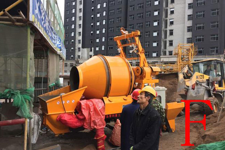 Concrete mixer pump working site, concrete mixer pump case-Henan Hengyuan