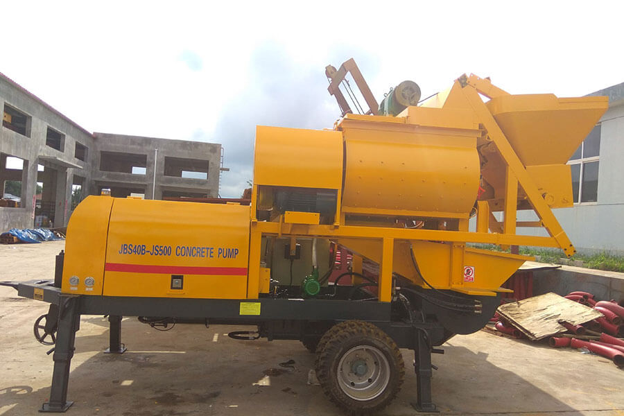 Concrete mixer pump working site, concrete mixer pump case-Henan Hengyuan