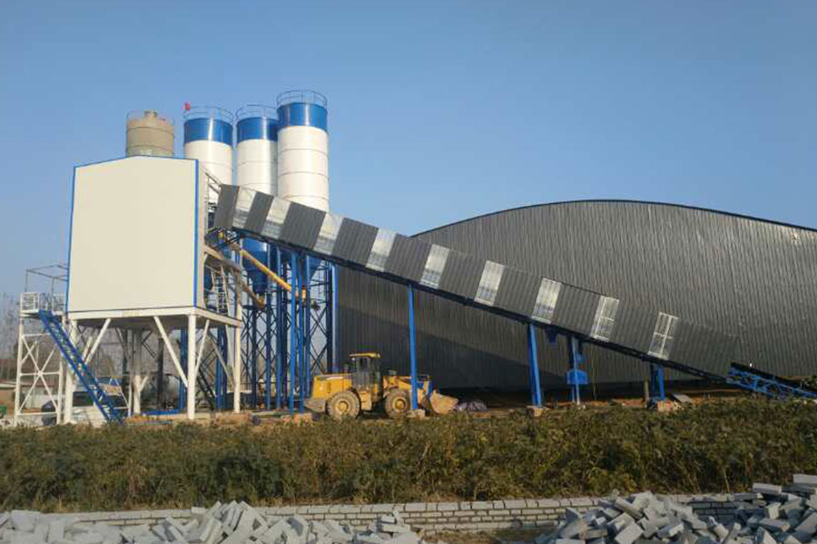 Conveyor belt concrete batching plant for sale, construction concrete machinery equipment manufacturer - Henan Hengyuan